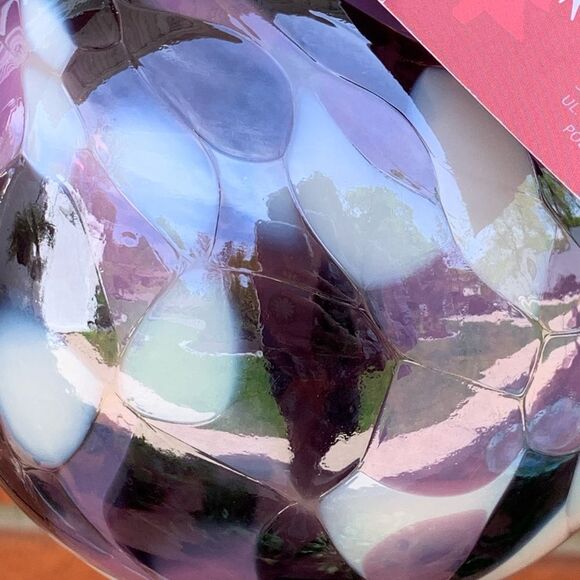 Handmade Artisan Glass Ornament - Purple and White - Picture 10 of 14
